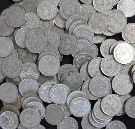 130pc France 5 Five Francs Coins Lot 1933-1950