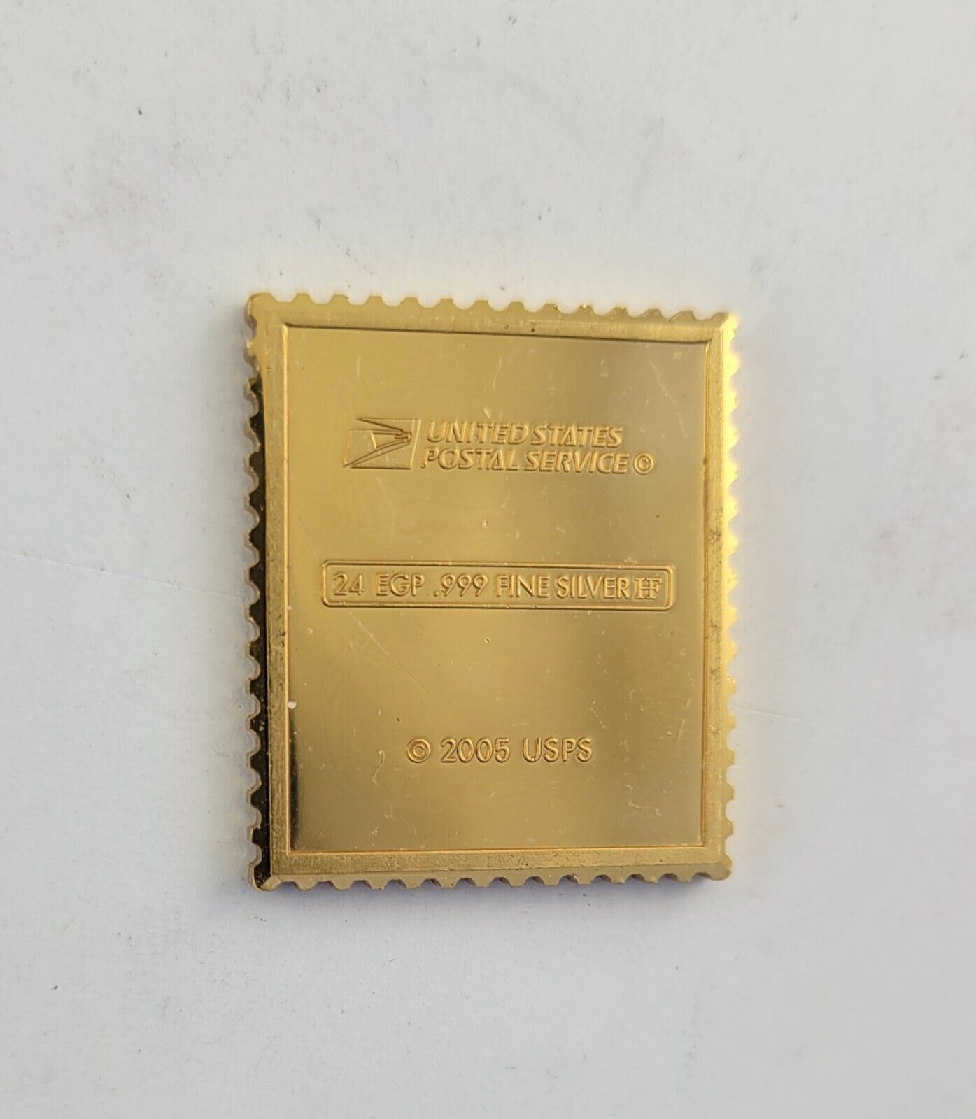 USPS United We Stand .999 Fine Silver Gold Plated Stamp James Buchanan. 35oz.