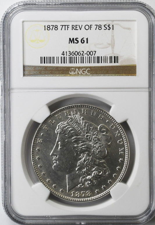 1878 $1 Morgan Silver One Dollar Philadelphia 78 Reverse NGC MS61 VAM 110
