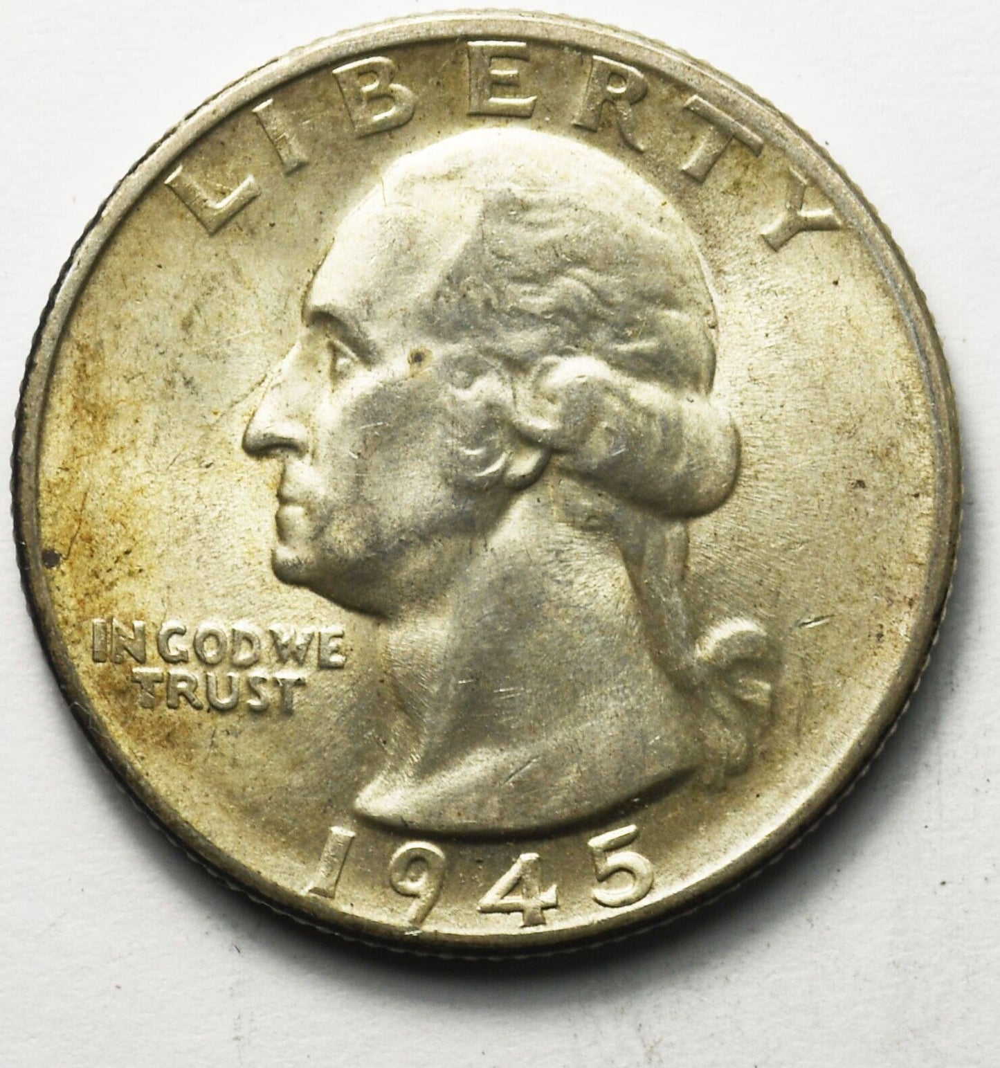 1945 S 25c Washington Silver Quarter Dollar San Francisco AU