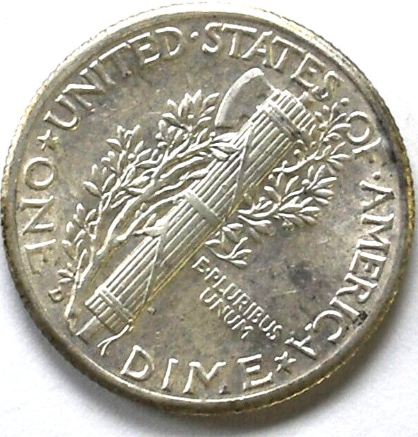 1945 D 10c Mercury Silver Dime Rare Ten Cents Denver AU