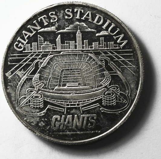 1986 New York Giants Stadium NFC Champions  .999 1 ozt. Silver Round