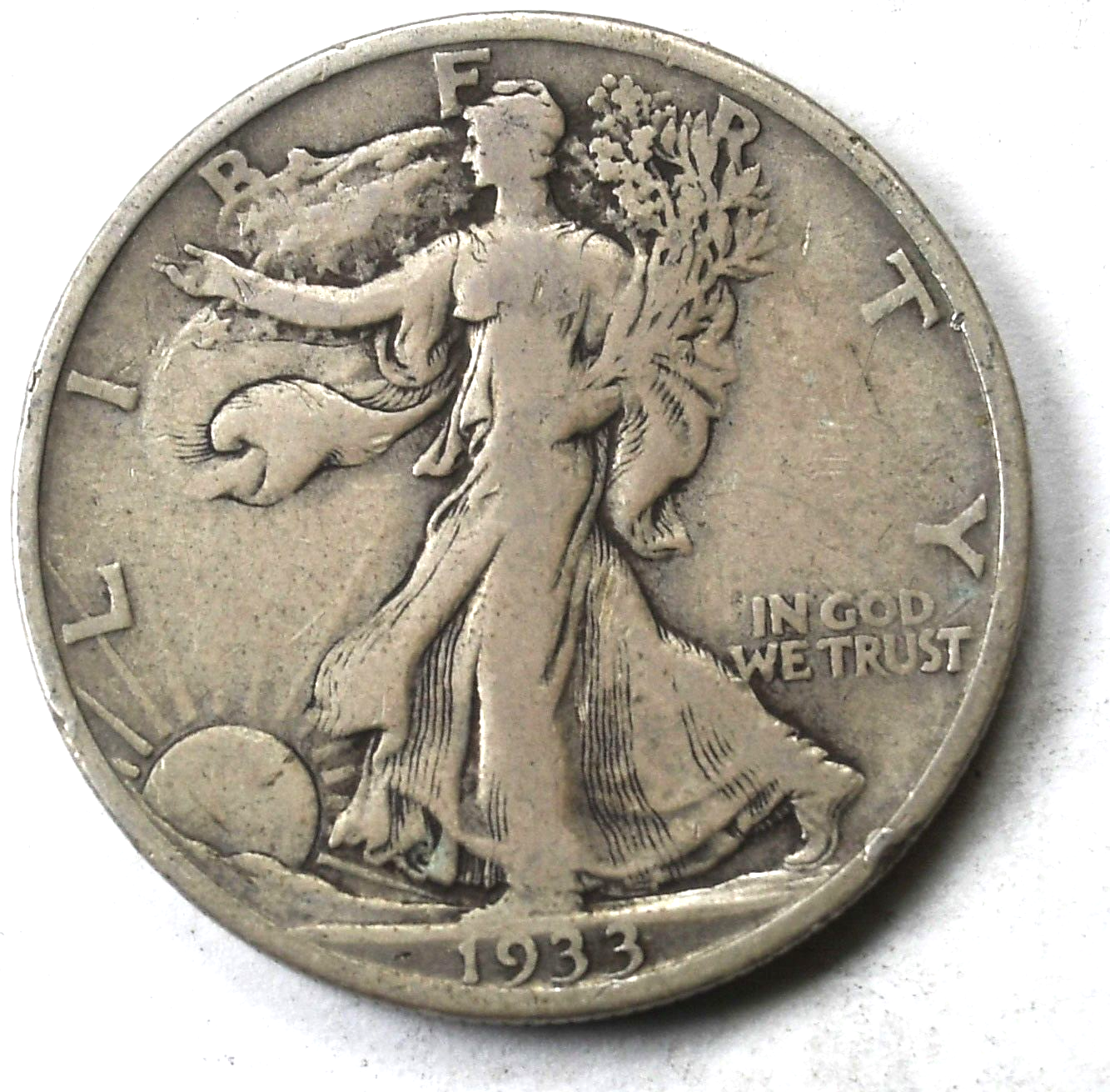 1933 S 50c Walking Liberty Silver Half Dollar Fifty Cents San Francisco