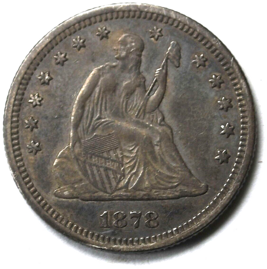 1878 25c Seated Liberty Silver Quarter Dollar Twenty Five Cents Philadelphia