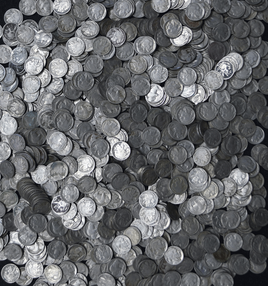 Bag of 500 Buffalo Head Nickels 5c Five Cents Circulated Common Dated Lot