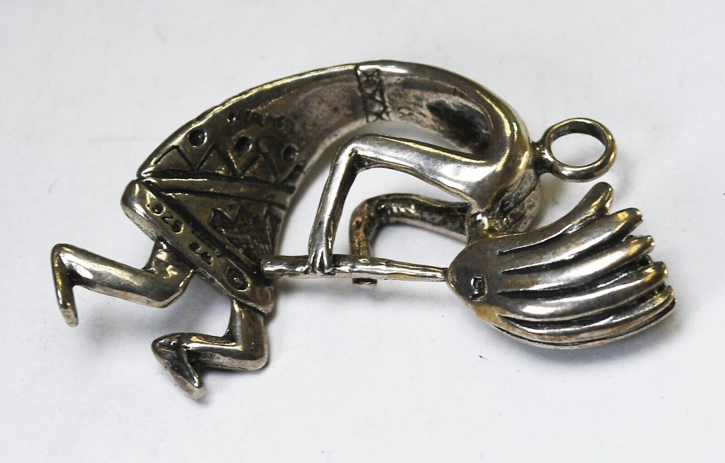 Sterling Silver Liberty CC Kokopelli Pendant 47mm x 29mm Pendant