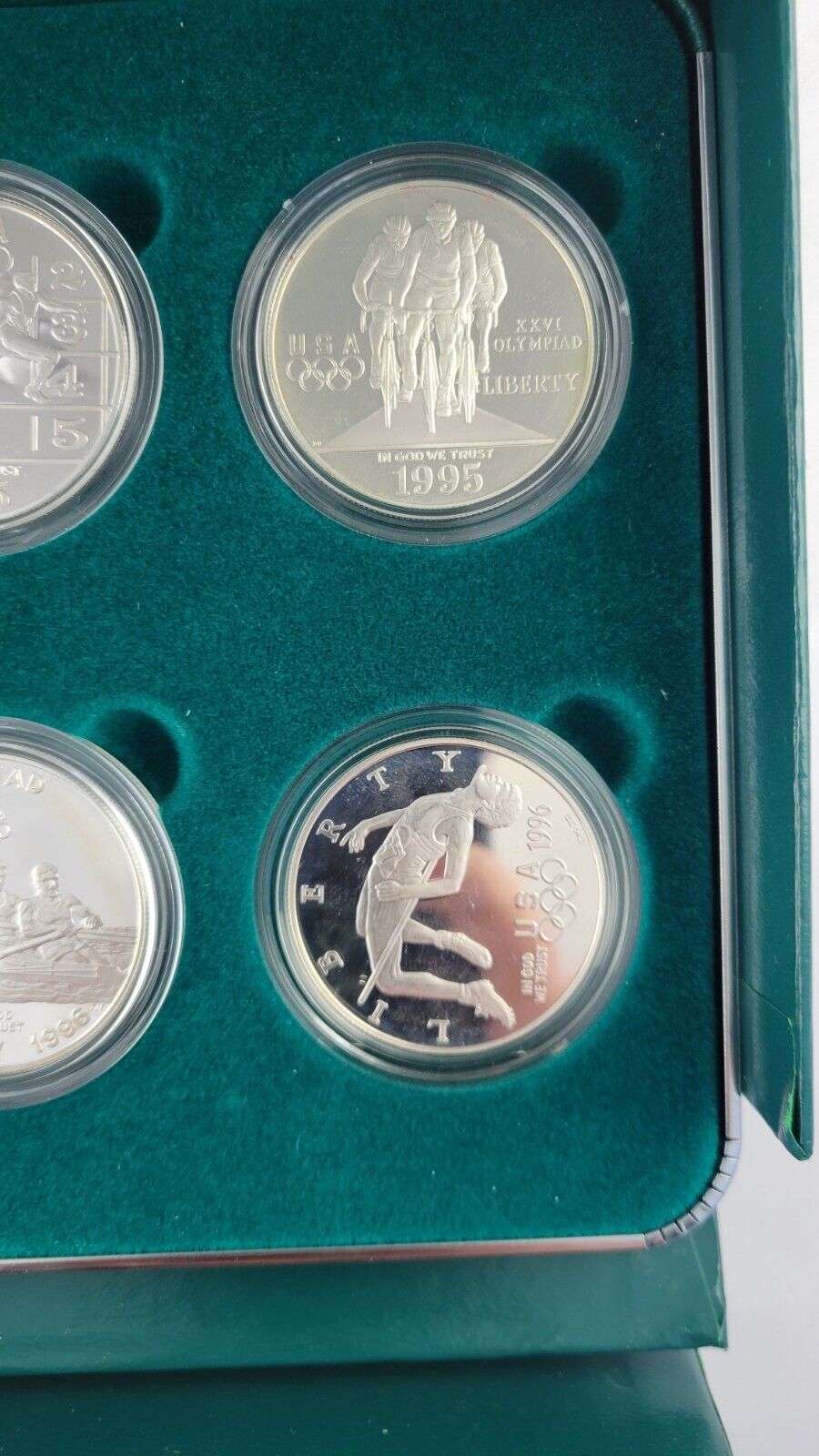 1996 US Olympic Atlanta Centennial Olympic Games 8pc Proof Set w/ Box & COA