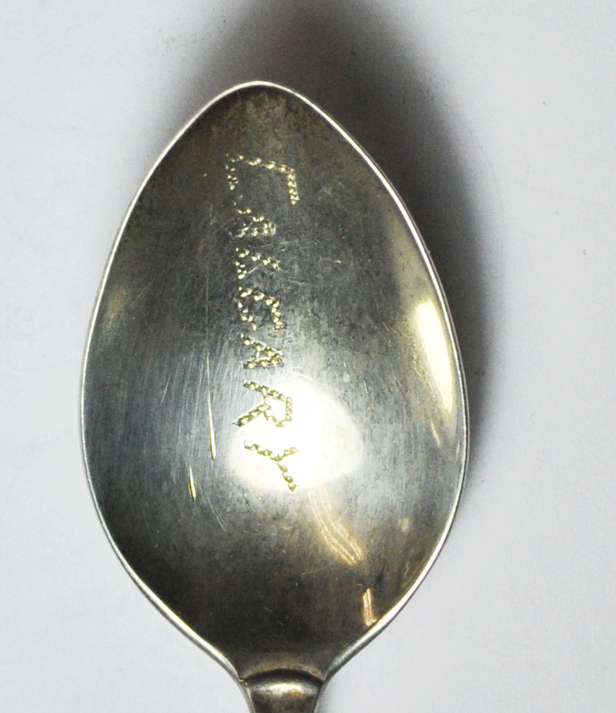 Sterling Silver Calgary Chief Souvenir Spoon Wavy Handle 4.5"