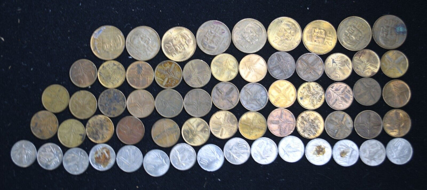 62pc Mexico Estados Unidos Mexicanos 1 10 20 Centavos Coin Lot 1951-83