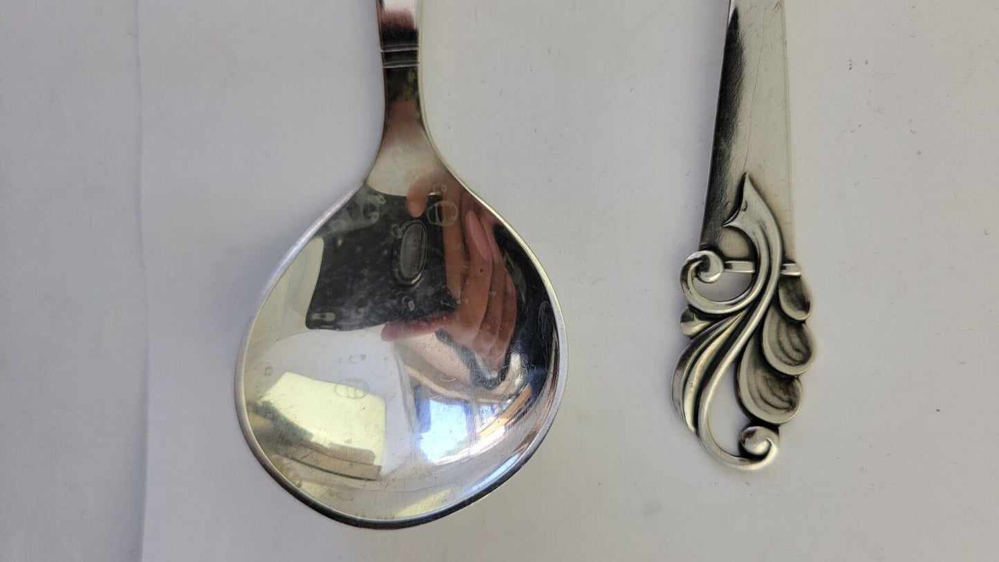 Vintage Copenhagen Sterling Silver Spoons 5 1/4" Denmark 1.3oz. Hand Wroght