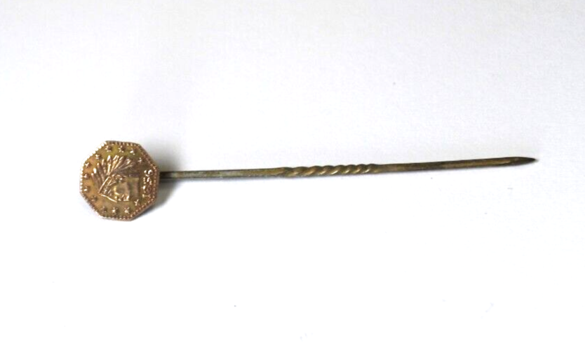 1856 California Gold Token Wreath Indian Push Pin 10mm 2-1/8"