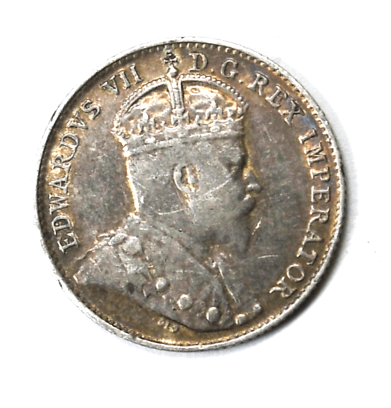 1902 Canada 5c Five Cents Silver Coin Half Dime KM# 9