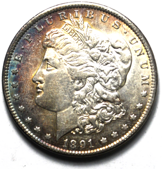 1891 $1 Morgan Silver One Dollar Philadelphia AU