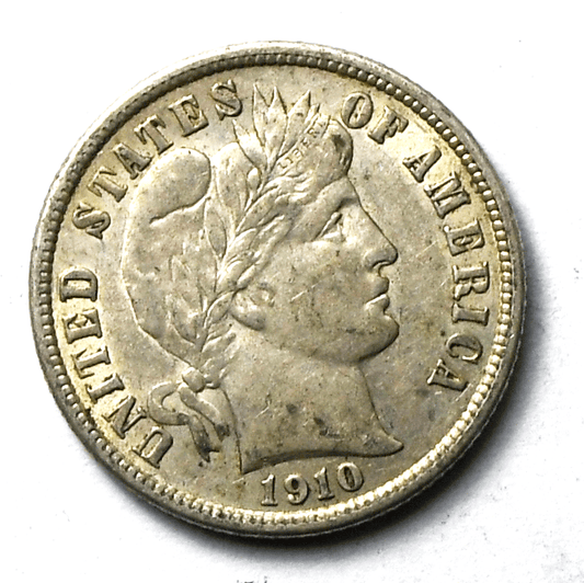 1910 10c Barber Silver Ten Cents Dime US Philadelphia
