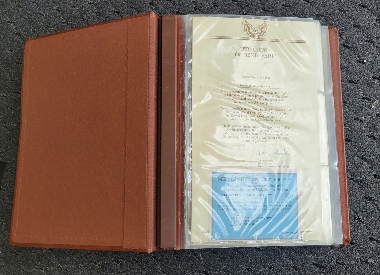 Golden Replicas of United States Stamps Album 22k Gold In Booklet 47pc.
