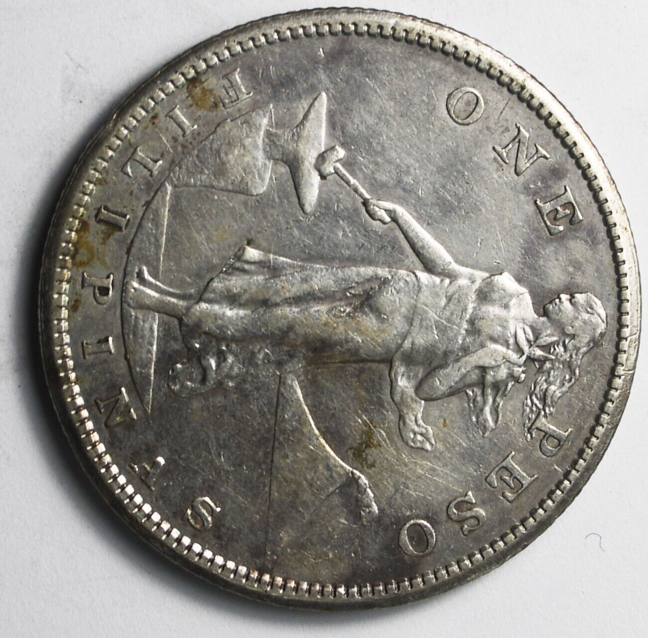1908 S Philippines Silver One Peso KM# 172