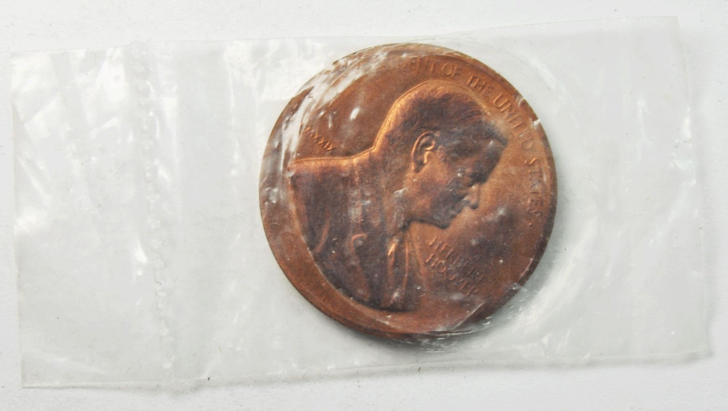 1929 Herbert Hoover 34mm Bronze Inauguration Medal Uncirculated in Package
