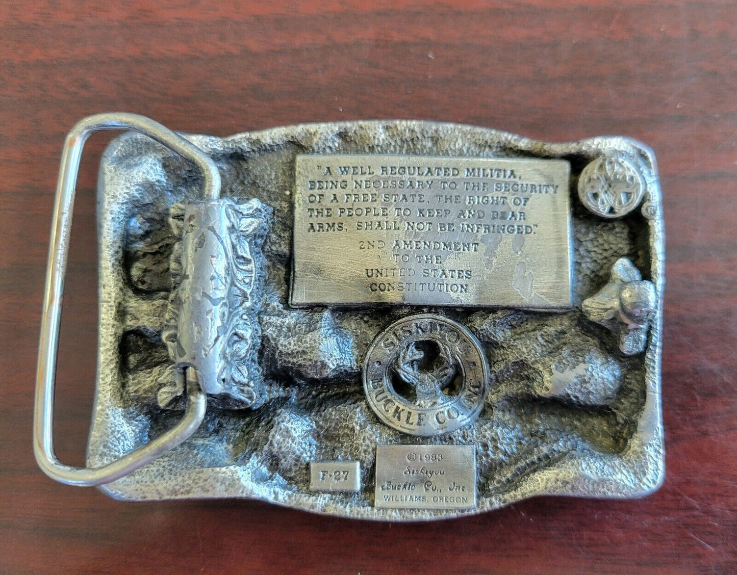 SISKIYO 1983 I'll Give Up My Gun When They Pry It 2nd Amendment Belt Buckle