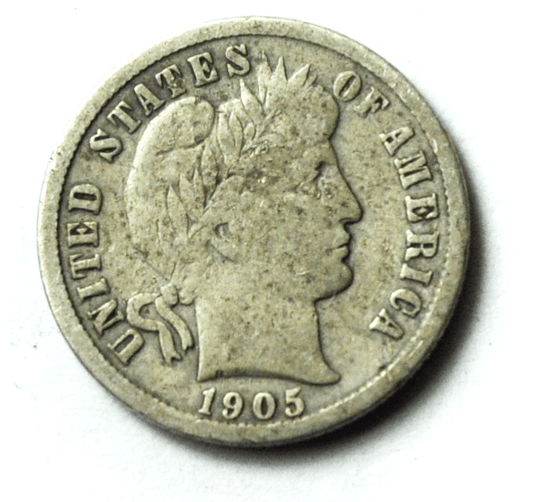 1905 10c Barber Silver Dime Ten Cents Philadelphia