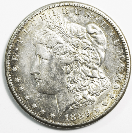 1886 S $1 Morgan American Silver One Dollar AU San Francisco