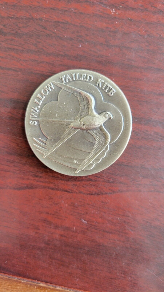 Longines Symphonette Sterling Swallow Tailed Kite Wildlife Series Medal 1.1oz