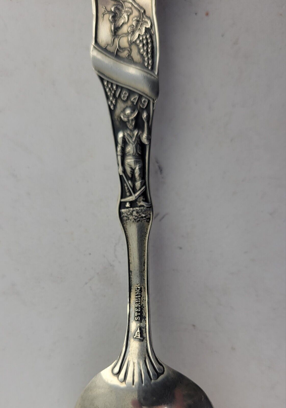 San Francisco 5 3/4" Sterling Silver Souvenir Spoon .72oz. Golden Gate Mechanics