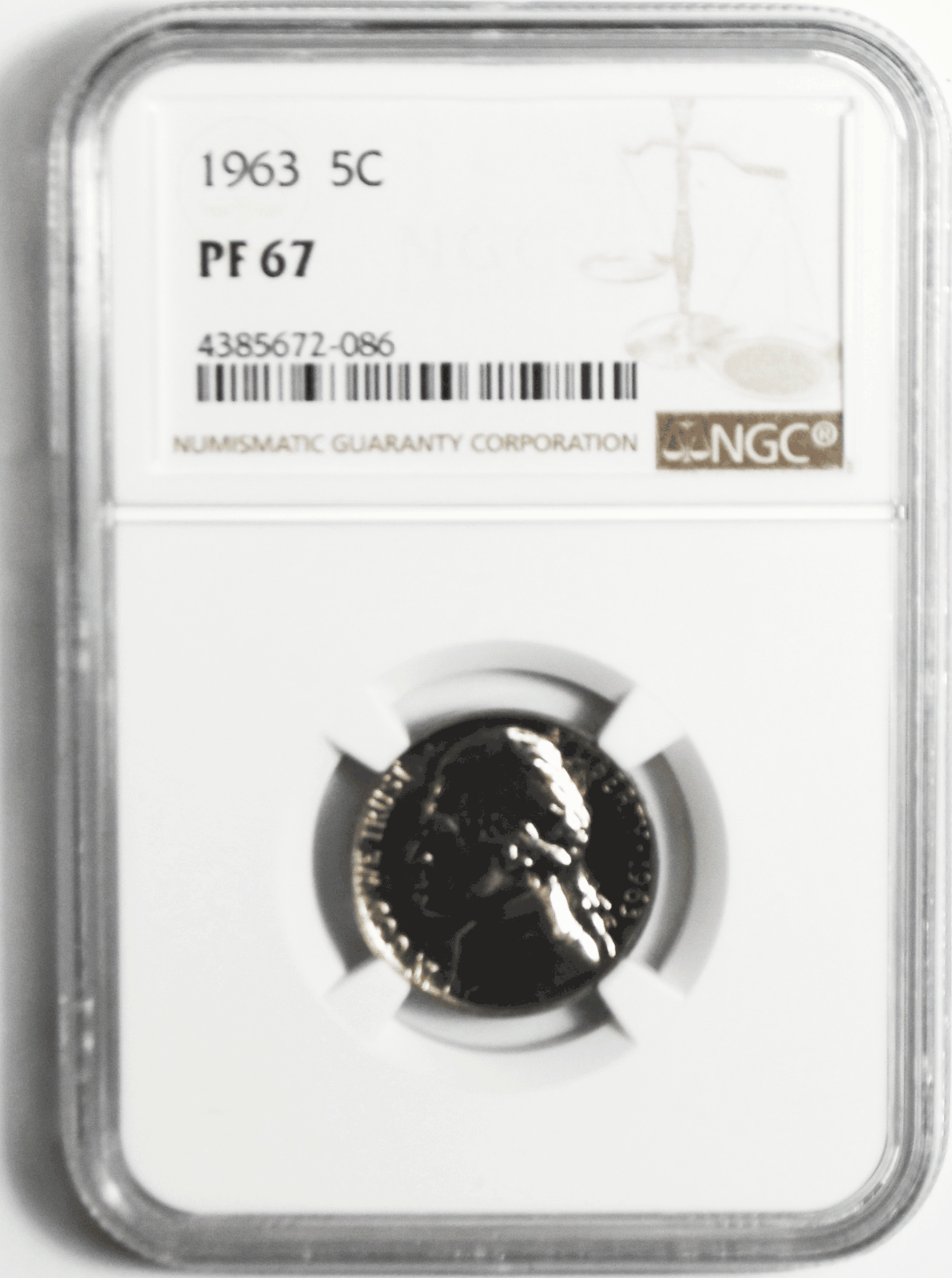 1963 5c Jefferson Nickel NGC Five Cents PF67 Proof