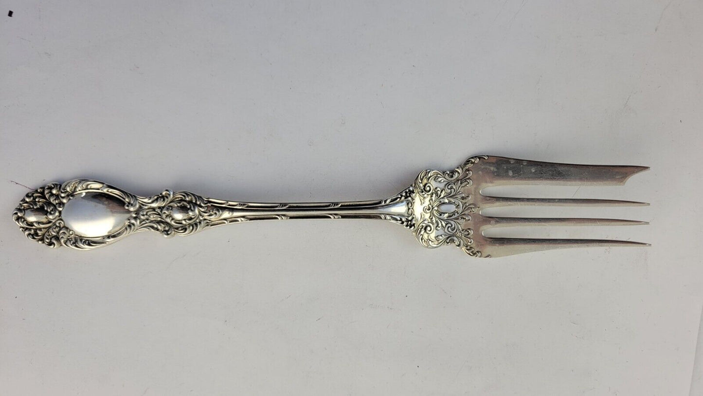 Lucerne by Wallace Sterling Silver 8 5/8" Medium Cold Meat Serving Fork 2.2oz.