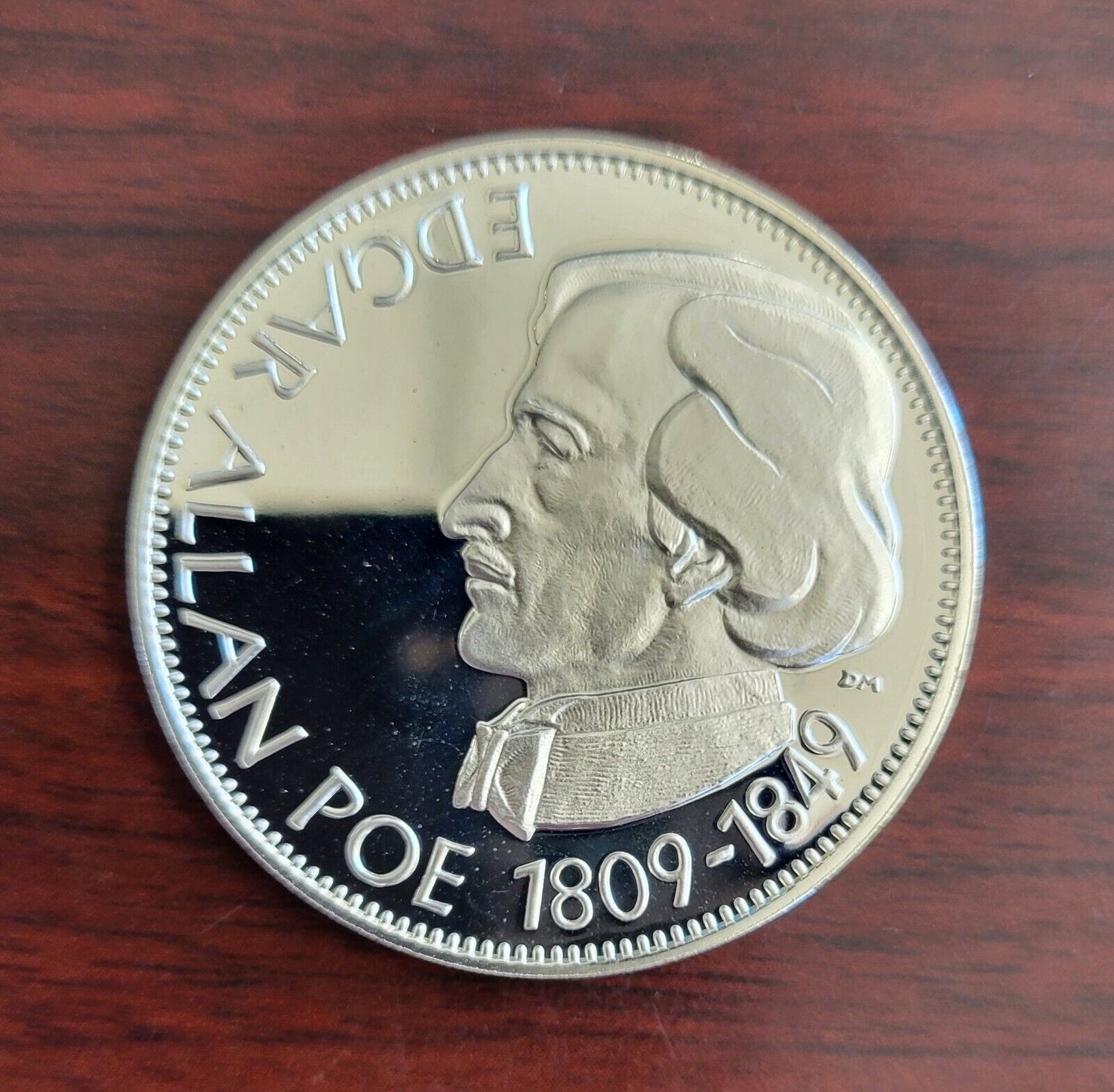 1971 Edgar Allen Poe Master Of Grotesque Franklin Mint Sterling Medal .85oz.