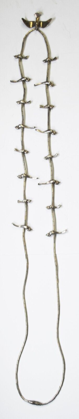 Sterling Bird 14mm Dove Fetish Bead Liquid Silver Necklace 26"