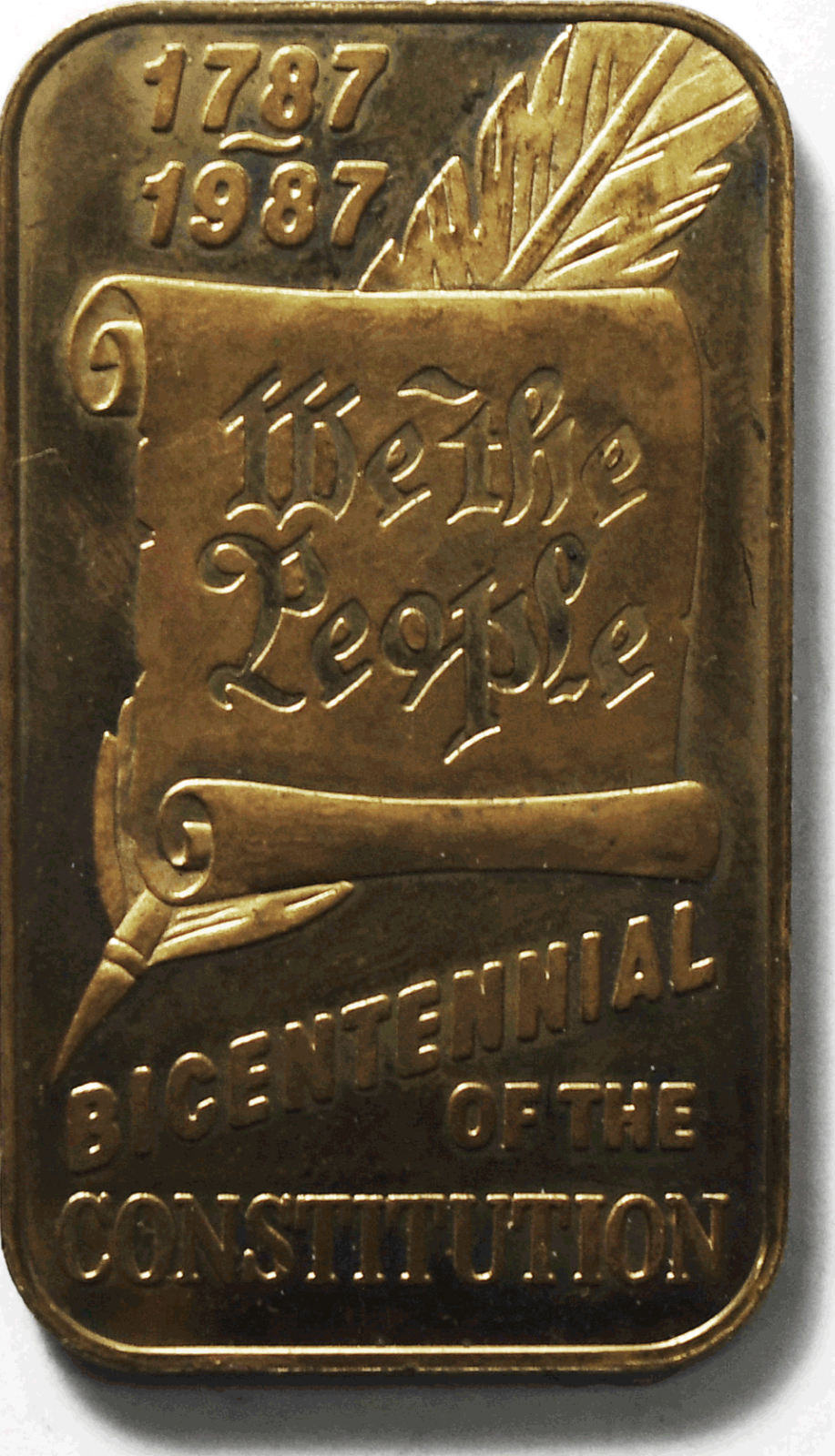 1987 Constitution Bicentennial Bronze Medal We The People LE Bronze Ingot 27g