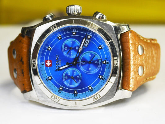 Zodiac Desert Master Quartz Blue Dial ZO7012 100m Swiss 44mm Stainless