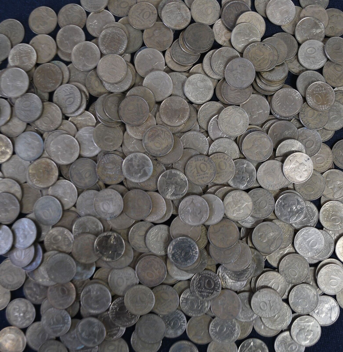 405pc France 10 Ten Centimes Coins Lot 1962-1998