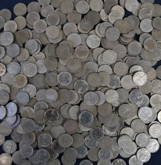 405pc France 10 Ten Centimes Coins Lot 1962-1998