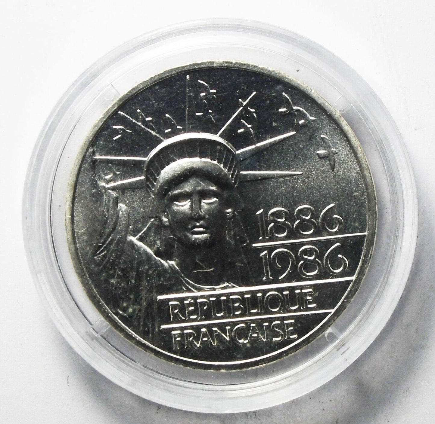 1986 France 100 Francs Silver Statue of Liberty KM#960 Uncirculated