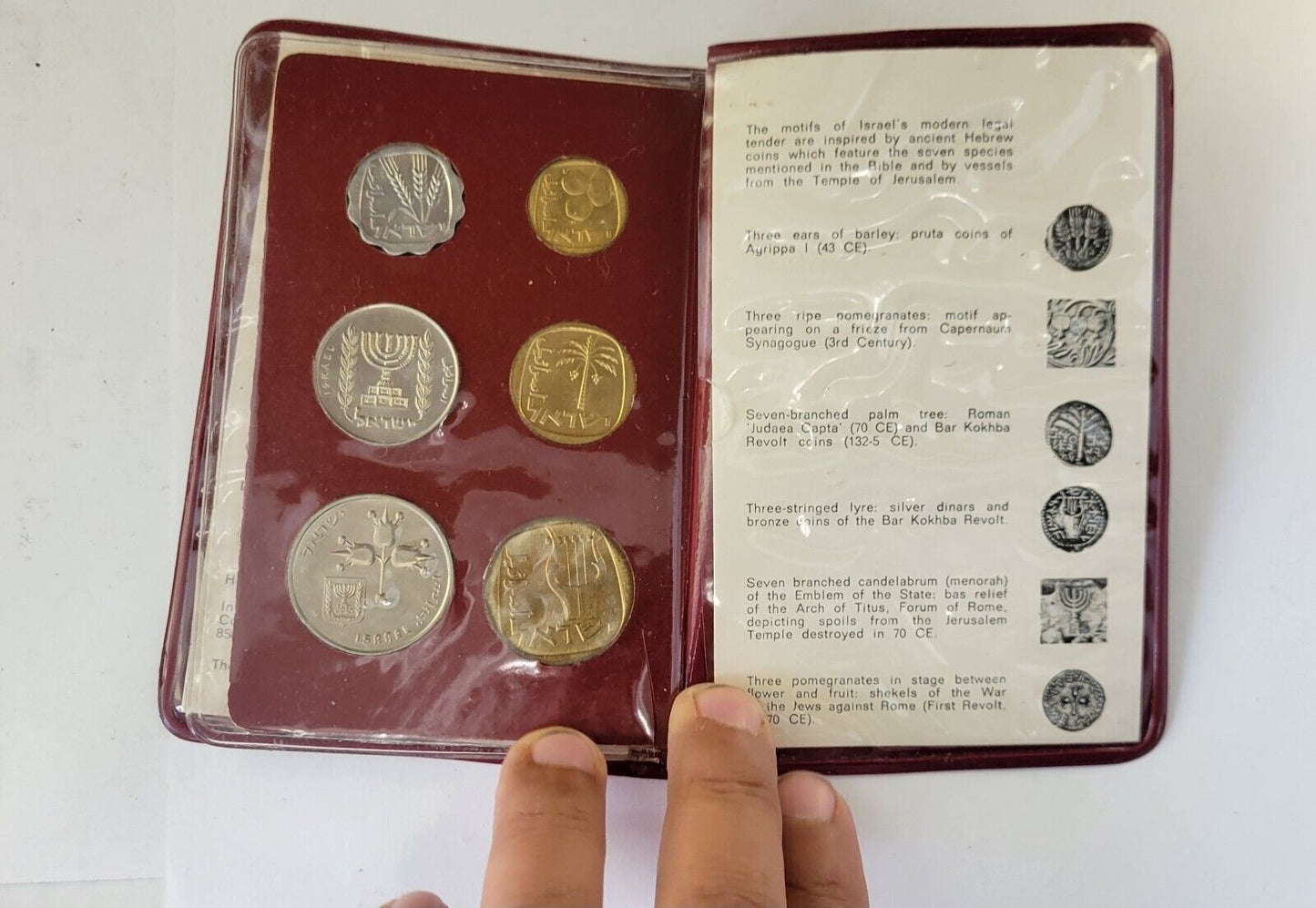 1970 Coins Of Israel 6 Coin Jerusalem Specimen Israel Govt Coins In Folder