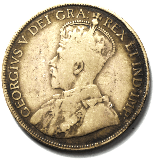1914 50c Fifty Cents Silver Coin Canada Half Dollar KM# 25 Low Mintage