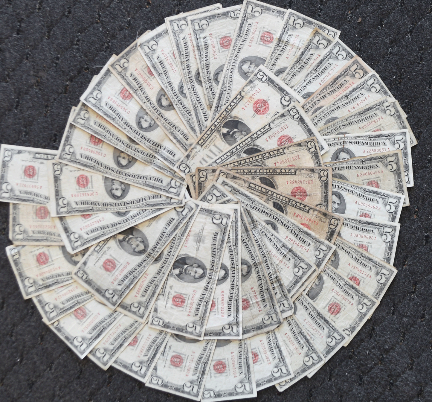 52 $5 United States Legal Tender Note Red Seal Notes 1928-63