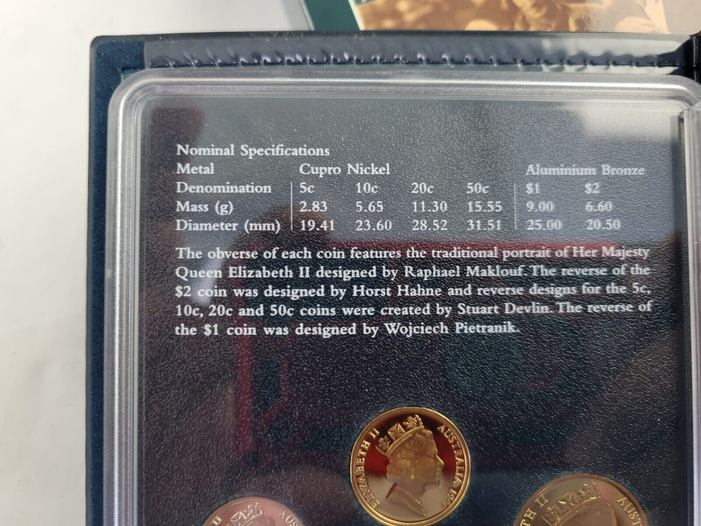 1997 Australian 6 coin Proof Set, $2, Sir Charles Kingsford Smith, Aviator