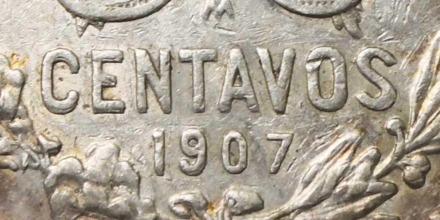 1907 Mexico Estados Unidos Mexicanos Fifty Centavos 50c Silver Coin KM#445 DDO