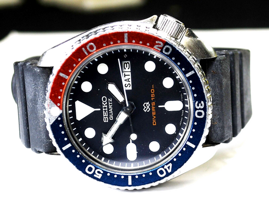 Retro Men's Seiko Pepsi Diver's 150m Day Date 7548 700B Stainless 42mm
