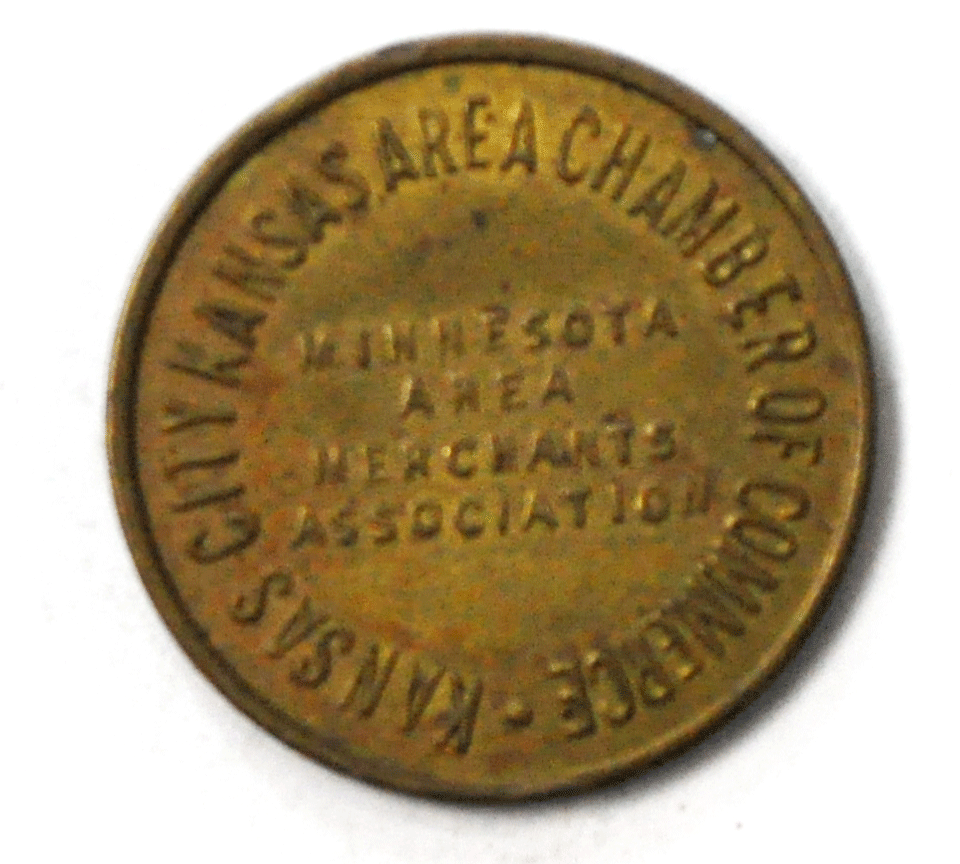 Minnesota Area Merchants Downtown Parking Token KC Kansas 22mm