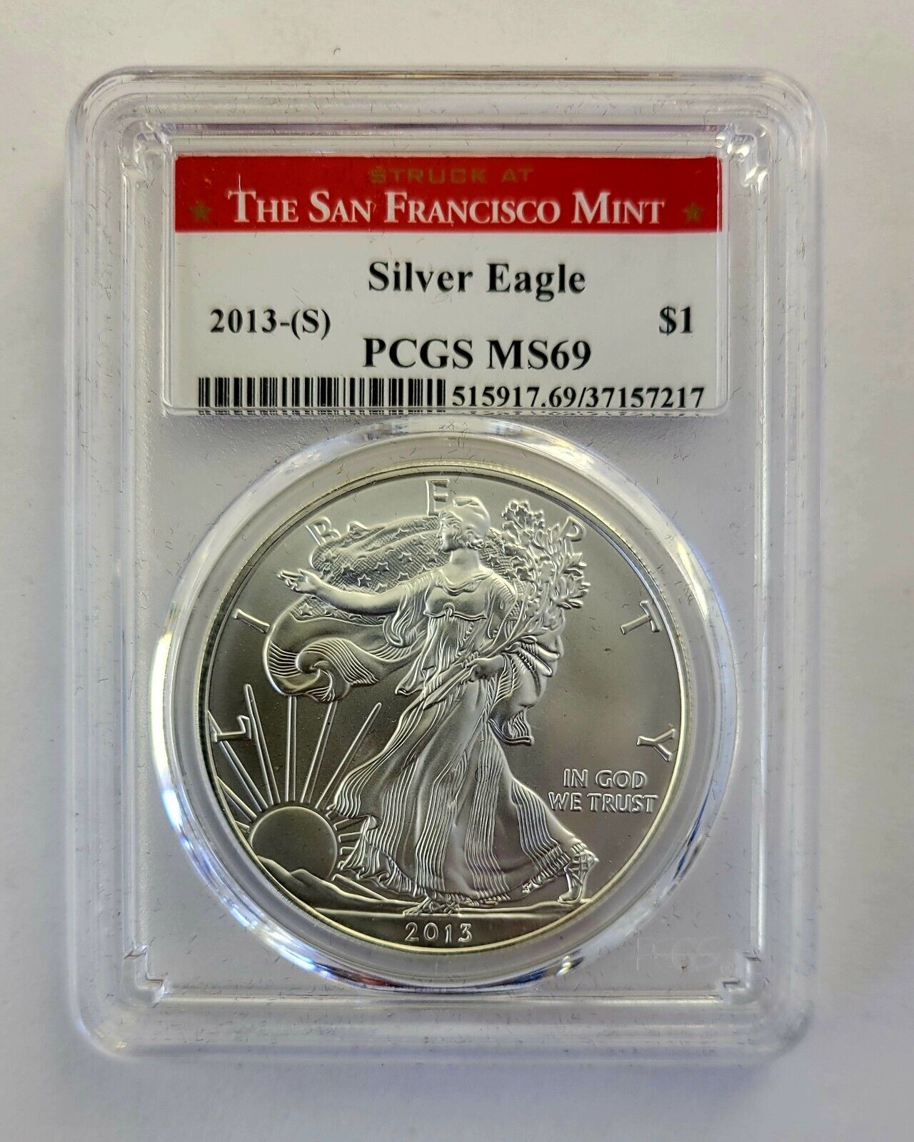 2013 (S) American Silver Eagle - PCGS MS69 Struck at San Francisco Red Label