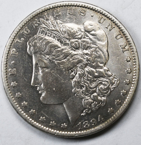1894 $1 Morgan Silver One Dollar Rare Philadelphia AU Cleaned