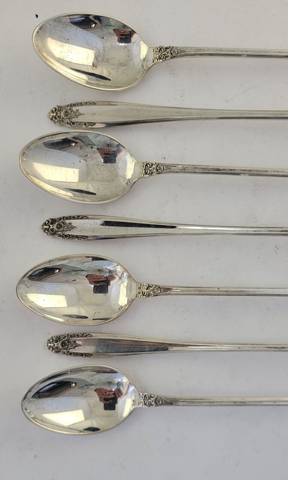 7pc. International Prelude Sterling Silver  7 3/8" Long Iced Tea Spoons 6.3oz.