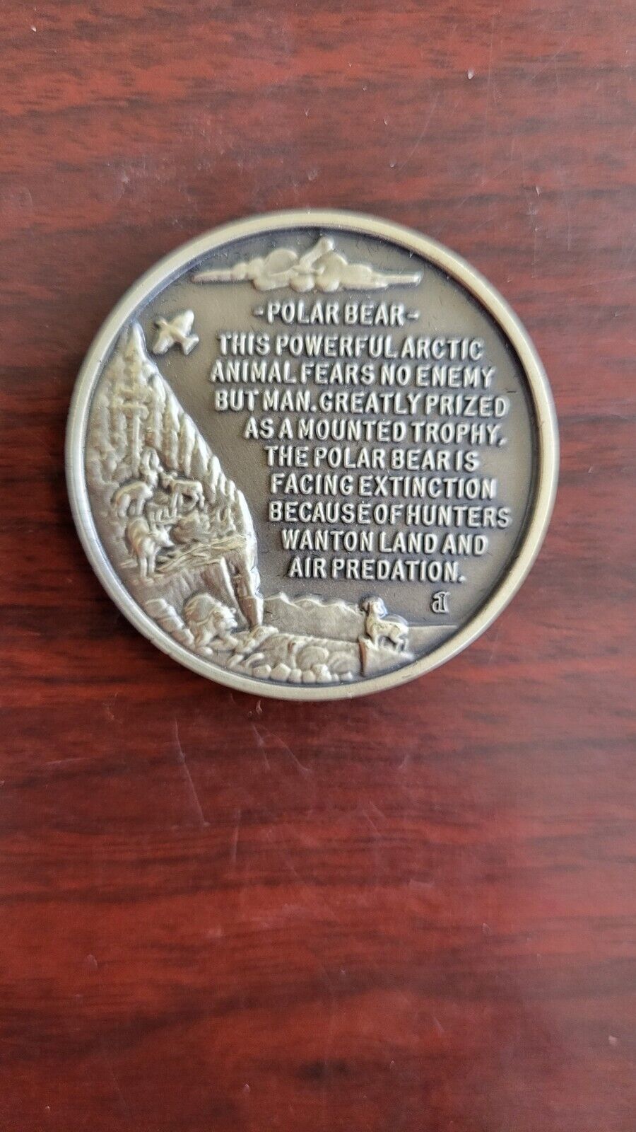 Longines Symphonette Sterling Polar Bear Wildlife Series Medal 1.1oz Coin