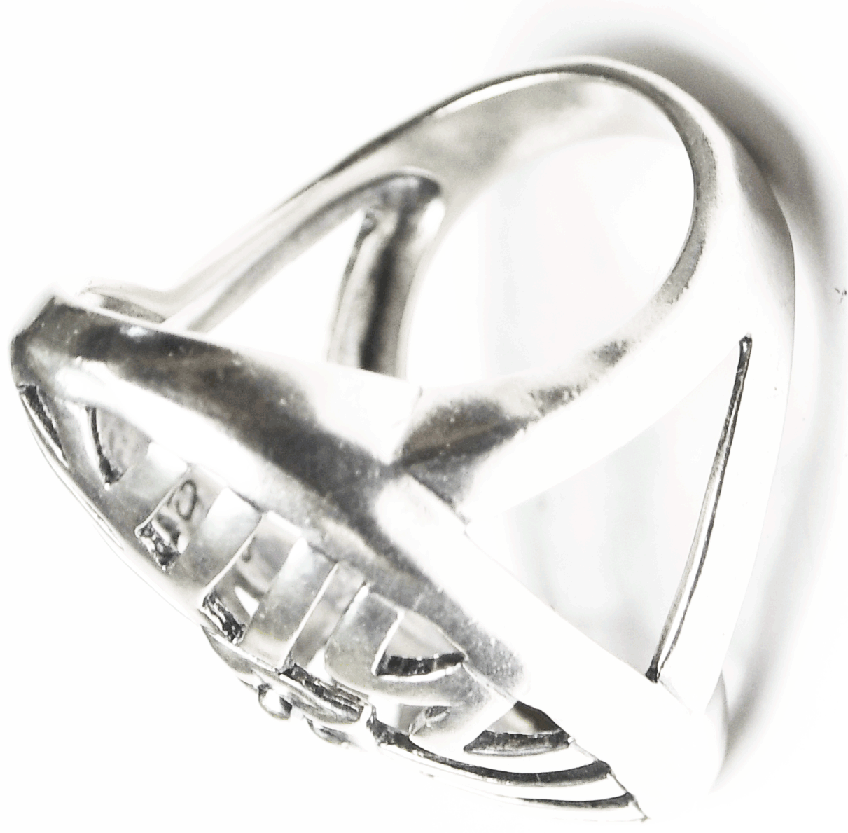 Sterling Silpada Cutout Flower Stripe Filigree Domed Ring R3548 31mm Size 7-1/4