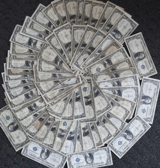 69-  1935 G $1 One Dollar Silver Certificate Blue Seal Notes 1935G 6 w/ Motto