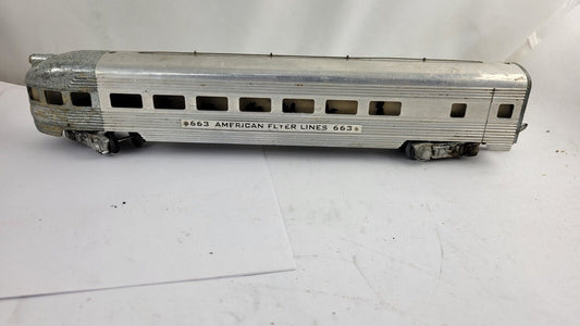 American Flyer 663 Aluminum Streamline Observation Passenger S-Gauge 1950s