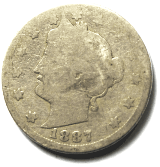 1887 5c V Liberty Nickel Five Cents Rare US Philadelphia